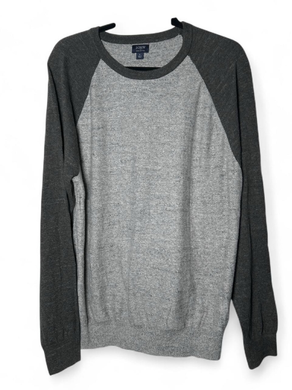 J. Crew Factory Men's Two-Tone Gray Crewneck Sweater Sz L